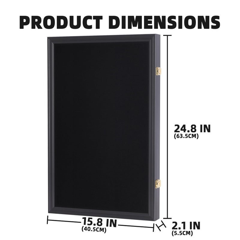 DisplayGifts Large Pin Display Case - 25" X 16" Pin Collection Display with 98% UV Protection Acrylic Door for Military Medals, Beach Tags, Jewelry Pins, Pin Gift, Insignia Ribbons, Pin Collectibles - Image 5